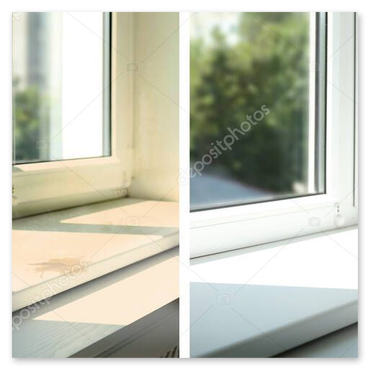 Vitrage: traces avant, transparence parfaite après